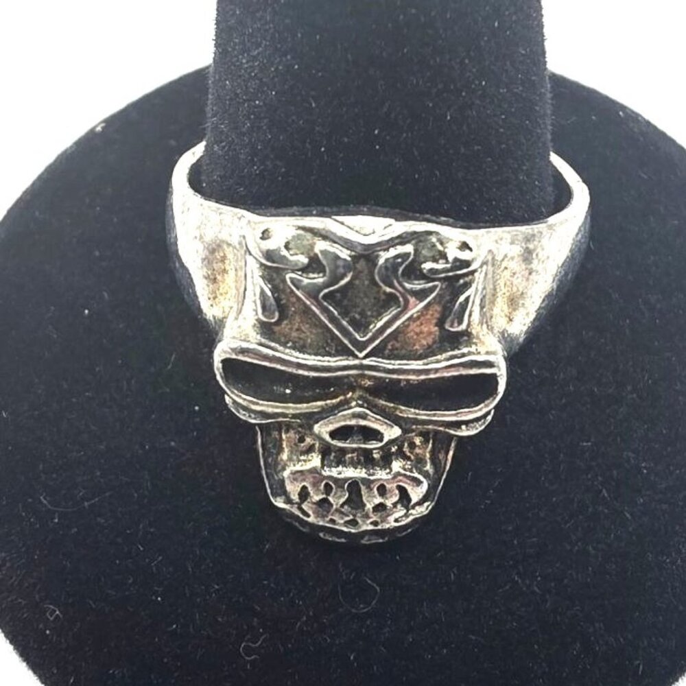 Silver-tone Ring Skull Size 9.5 Goth unisex jewelry biker death skeleton